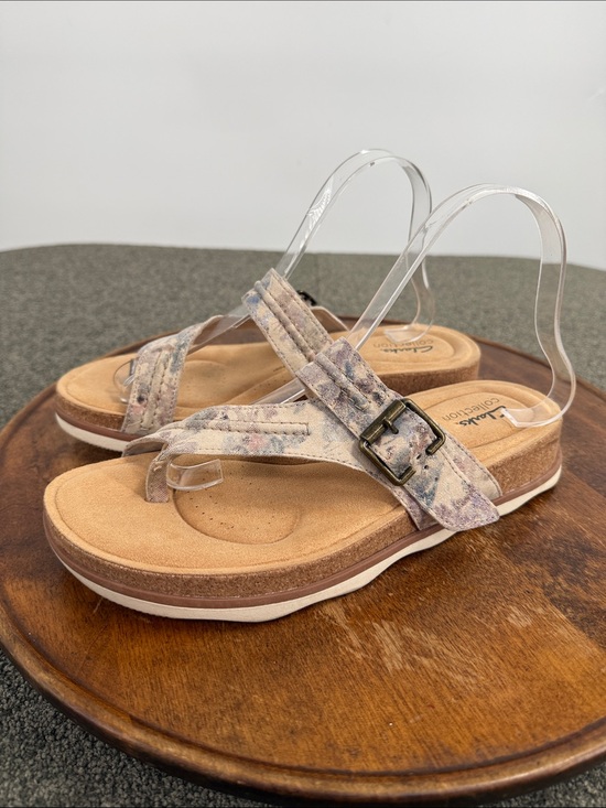 Clarks Shoes - Clarks Colletcion Sandal Wm 10 M Brynn Madi Toe Post Comfort Cork Neutral Buckle